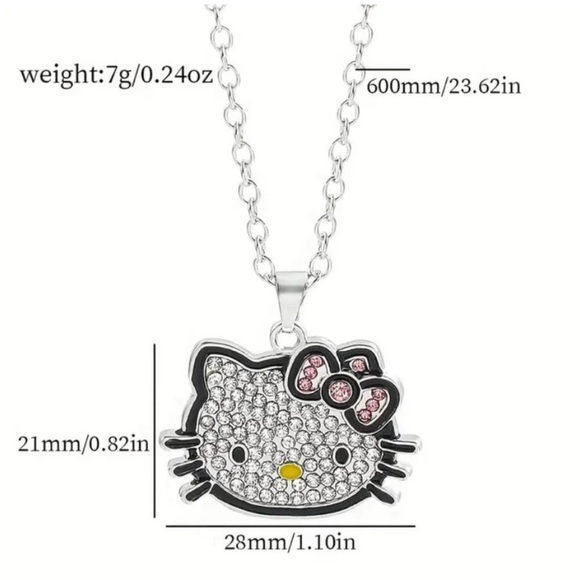 Hello Kitty Rhinestone Pendant Necklace - Picture 4 of 4